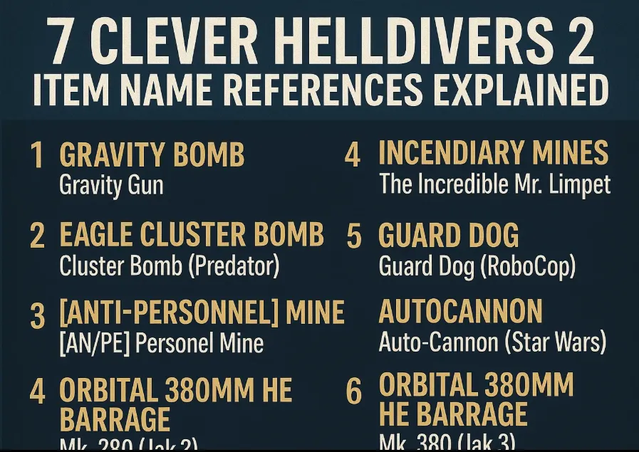 7 Clever Helldivers 2 Item Name References Explained