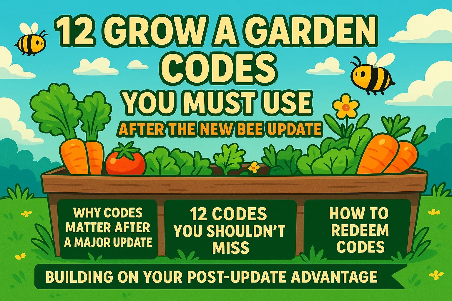 12 Grow A Garden Codes You Must Use After the New Bee Update