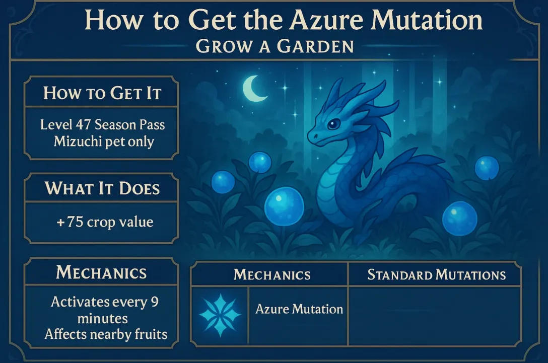 How to Get Azure Mutation in grow a garden